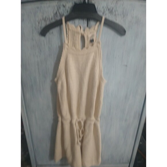Universal Thread Crochet Romper Jumper Lrg Cream Cottage Core Boho Feminine - Picture 2 of 8